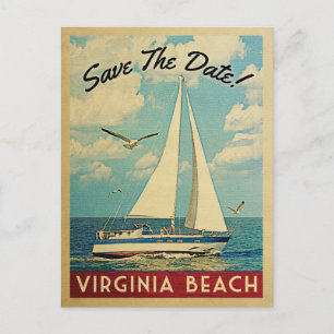 Carte Postale Faire-part Virginia Beach Enregistrer La Date Voilier Nautiqu