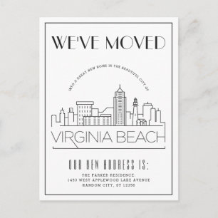 Carte Postale Faire-part Virginia Beach Moderne Deco   Changement d'Adresse