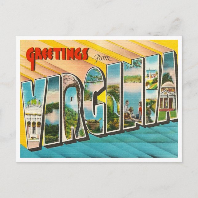 Carte Postale Faire-part Virginie vintage (Devant)