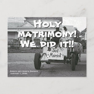 Carte Postale Faire-part Vos mots et votre photo amusant Elopement