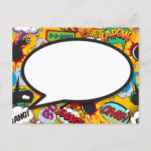 Carte Postale Faire-part Votre Bulle de Texte de Message Amusante Bande Des