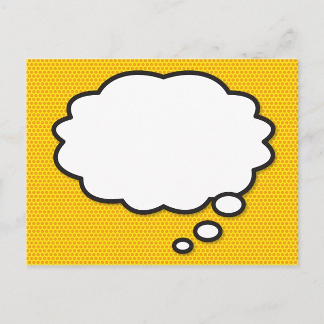 Carte Postale Faire-part Votre message Pensez Bubble amusant Retro Comic Bo (Devant)