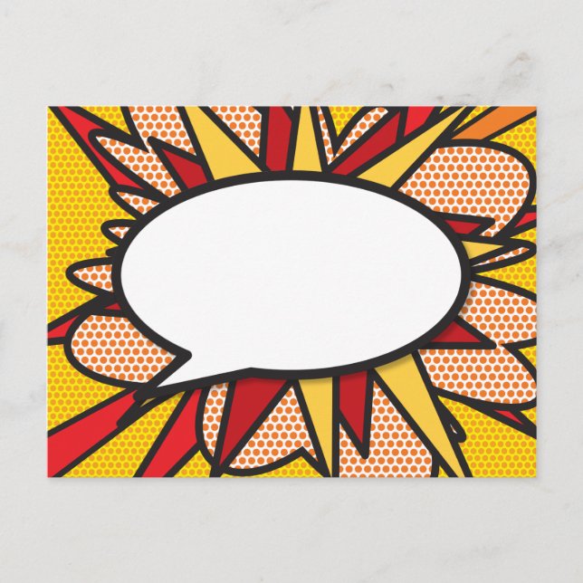 Carte Postale Faire-part Votre message Voix Bubble Amusant Retro Comique Li (Devant)