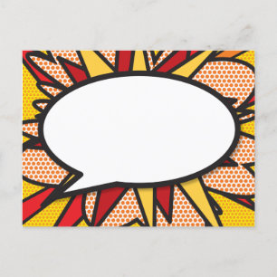 Carte Postale Faire-part Votre message Voix Bubble Amusant Retro Comique Li