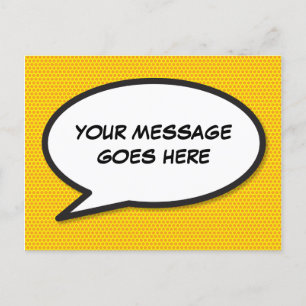 Carte Postale Faire-part Votre message Voix Bubble Amusant Retro Comique Li