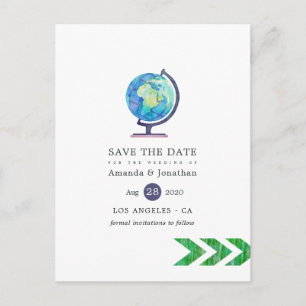 Carte Postale Faire-part Voyage Aventure Passeport Mariage Enregistrer la d