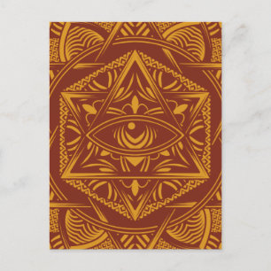 Carte Postale Faire-part Voyage en Égypte Vintage Œil Ancien Mandala