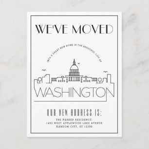 Carte Postale Faire-part Washington DC Modern Deco   Changement d'adresse