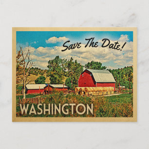 Carte Postale Faire-part Washington Sauvez La Ferme Date Grange Rustique