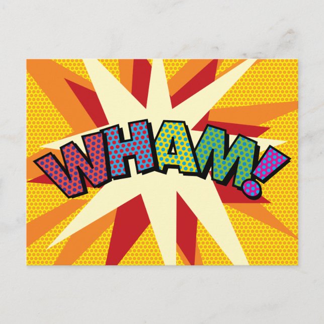 Carte Postale Faire-part WHAM Amusant Art Pop Comic Retro (Devant)