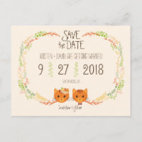 Whimsical Forest Cats Cream Wedding Enregistrer la