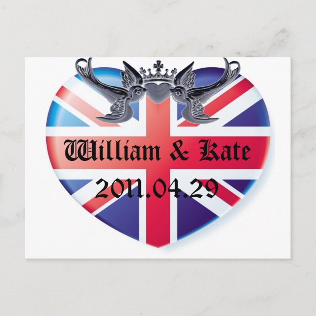 Carte Postale Faire-part William & Kate 2011.04.29 Sauvegarder la date (Devant)