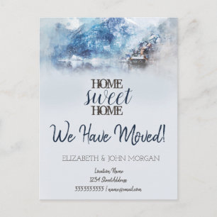 Carte Postale Faire-part Winter Mountain Lake Accueil Sweet Home