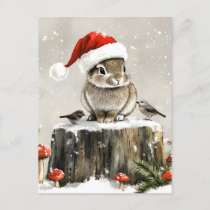 Carte Postale Faire-part Winter Père Noël Bunny Wonderland