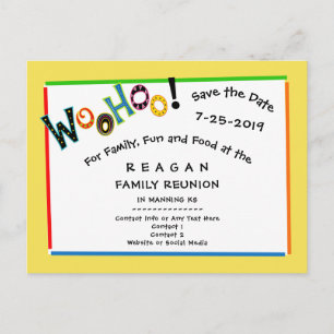 Carte Postale Faire-part Woohoo sonne comme Fun Reunion Party Enregistrer l