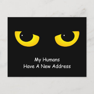 Carte Postale Faire-part Yeux De Chat Mes Humains Ont Une Nouvelle Adresse
