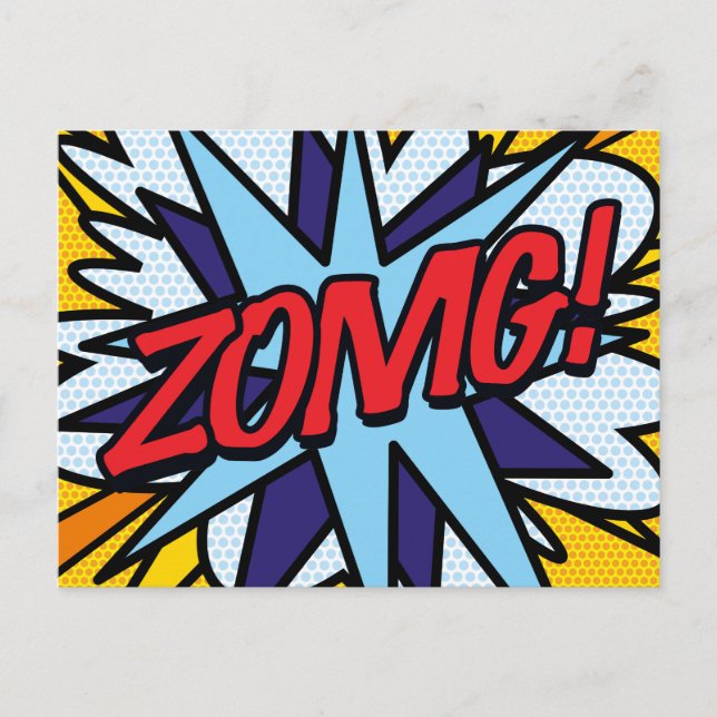 Carte Postale Faire-part ZOMG Votre Message Voix Buble Fun Retro (Devant)