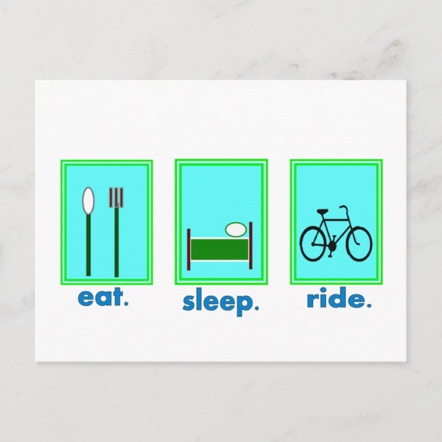 Carte Postale faire un tour de sommeil Cyclicst, cadeaux de vélo (Devant)