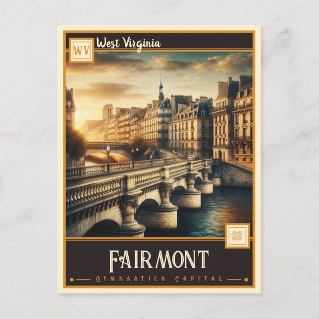 Carte Postale Fairmont, Virginie-Occidentale | VINTAGE (Devant)