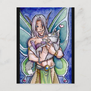 Carte postale Fairy and Wolf Cub