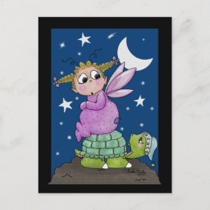 Carte Postale Fairy Baby réveille M. Turtle