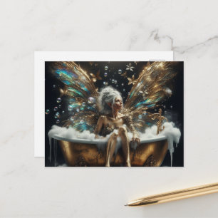 Carte Postale Fairy Elder Woman in the Bubblebath
