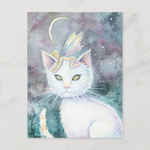 Carte postale Fairy et Cat de Sliver Moon