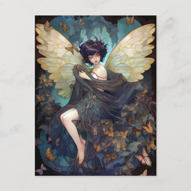 Carte Postale Fairy Girl'Imaginaire Art (Devant)
