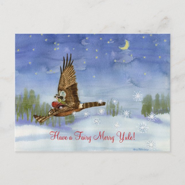 Carte postale Fairy Hawk Yule (Devant)