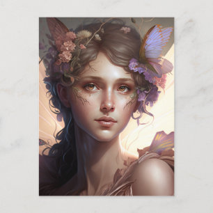 Carte Postale Fairy Lady Imaginaire Art