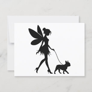 Carte Postale Fairy Walking French Bulldog