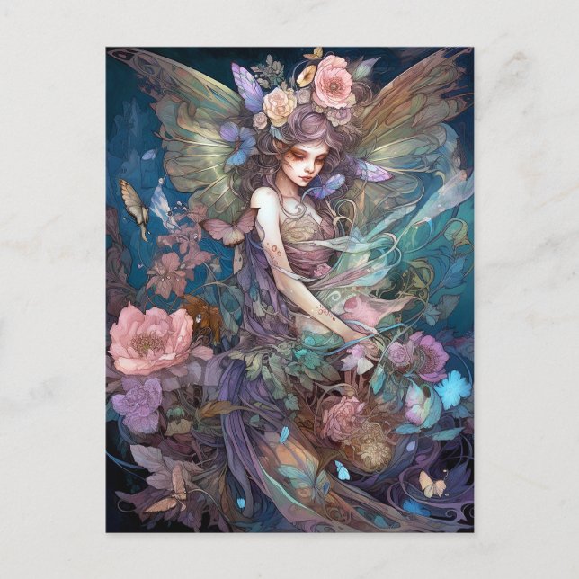 Carte Postale Fairy Woman Imaginaire Art (Devant)