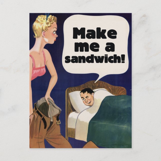 Carte Postale Fais-moi un sandwich (Devant)