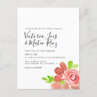 Faisceau floral aquarelle rose blush pour mariage 