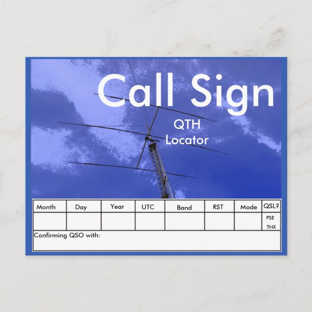 Carte Postale Faisceau radio amateur et tour QSL (Devant)
