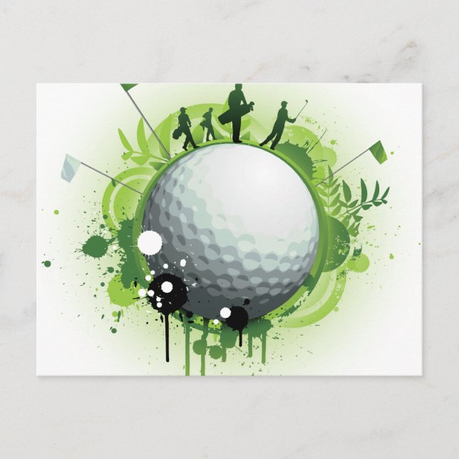 Carte Postale Faisons du golf (Devant)