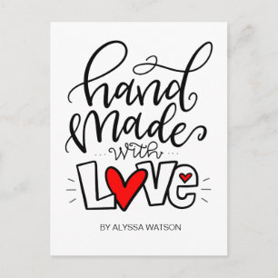 CARTE POSTALE FAIT À LA MAIN AVEC AMOUR,