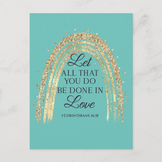 Carte Postale Fait Dans L'Amour Gold Rainbow (Devant)
