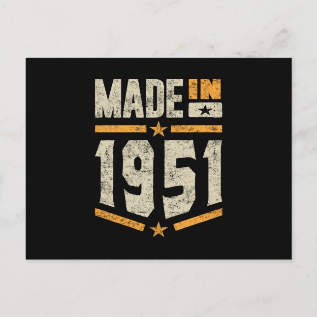 Carte Postale Fait En 1951 Cadeau Anniversaire (Devant)