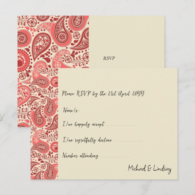Carte Postale Fait partie de la collection Love Letters Paisley  (Devant / Derrière)