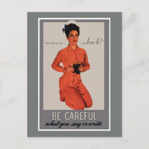 Carte Postale Faites attention à ce que vous dites et écrivez