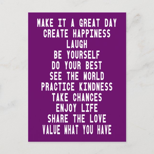 Carte Postale Faites-En Un Grand Jour Graphique Citations Inspir (Devant)