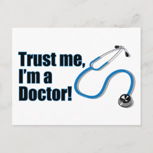 Carte Postale Faites-moi confiance Je suis docteur Stethoscope C