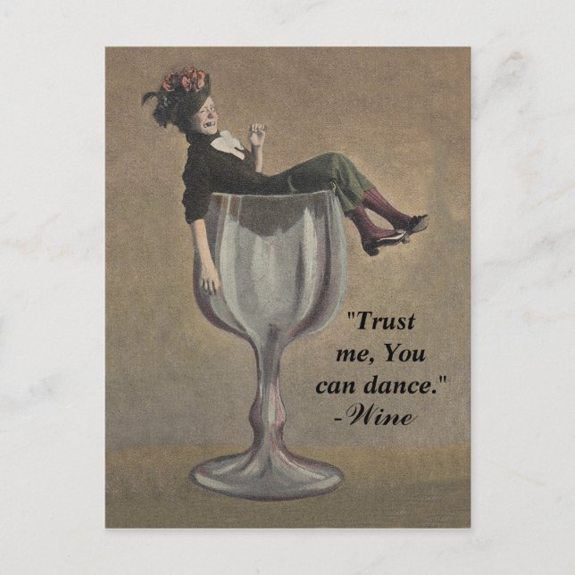 Carte Postale Faites-moi confiance vous pouvez danser vin party  (Devant)