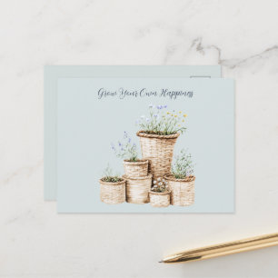 Carte Postale Faites Pousser Votre Propre Bonheur Floral