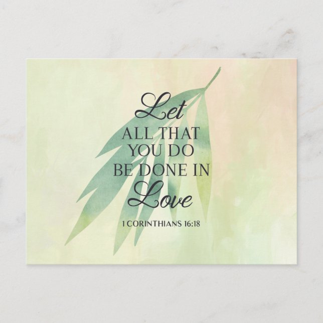 Carte Postale Faites tout avec la citation de la Bible Amour (Devant)