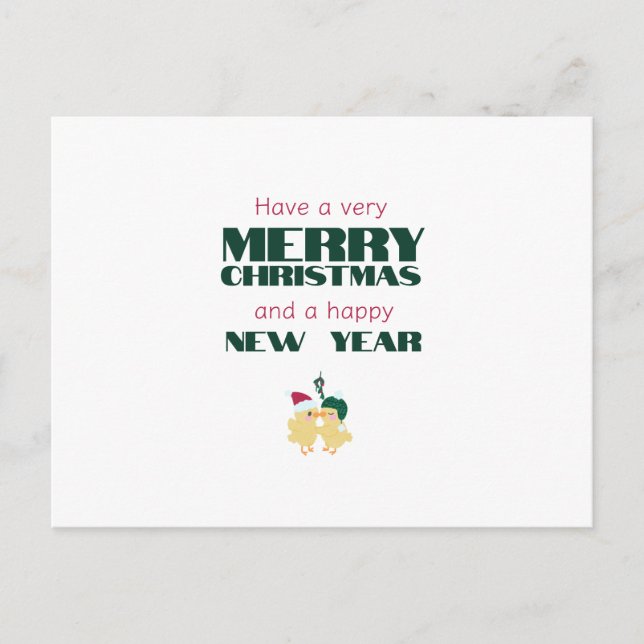 Carte Postale Faites un très joyeux Noël et un joyeux Nouvel An (Devant)