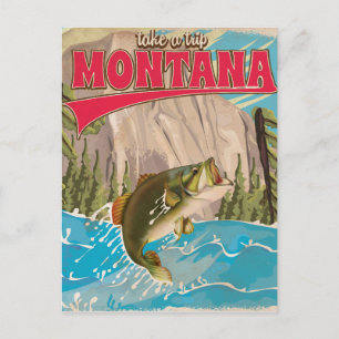 Carte Postale Faites un voyage - affiche Vintage montana voyage