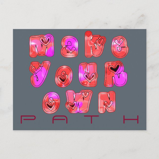 Carte Postale Faites votre propre coeur Art Design d'impression (Devant)