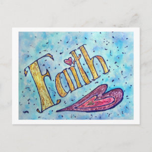 Carte postale Faith (Bord blanc)